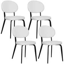 Dining Chairs Set of 4 Sherpa Boucle Kitchen Chairs with Back HOMCOM