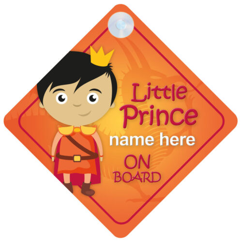 Choice of designs! Prince on Board Personalised Boy Baby//Child Car Sign