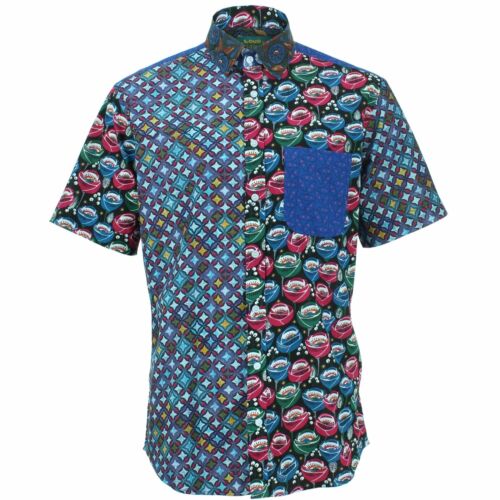 Mens Shirt Loud Originals TAILORED FIT Dots Red Retro Psychedelic Fancy