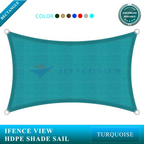 Ifenceview Turquoise//Green 11/'x11/'-11/'x24/' Rectangle Sun Shade Sail Patio Awning