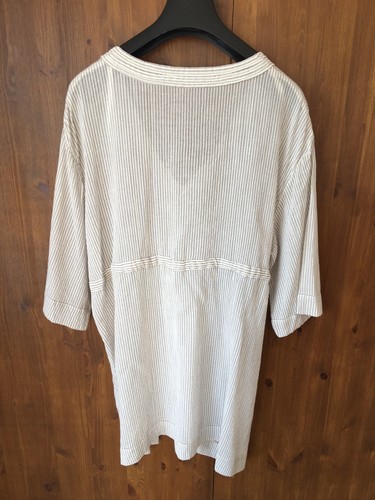 24 18-20 22 RRP £89 WRAP LONDON TUNIC KAFTAN TOP Brown White Striped 14-16