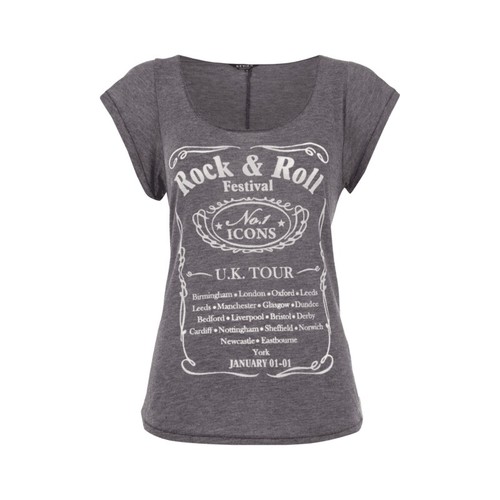 REVIEW T-Shirt mit großem Logoprint Damen T-Shirt NEU Größe XS