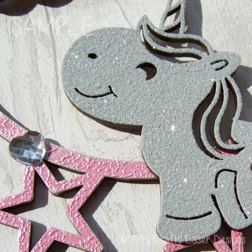 PERSONALISED Unicorn Dream Catcher MDF Craft Blank Design 2