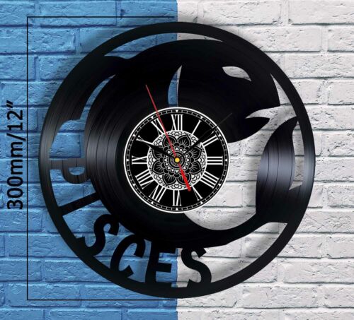 Details about  / Zodiac Pisces Vinyl Record Wall Clock Horoscope Astrology Hanging Decor Sign Art