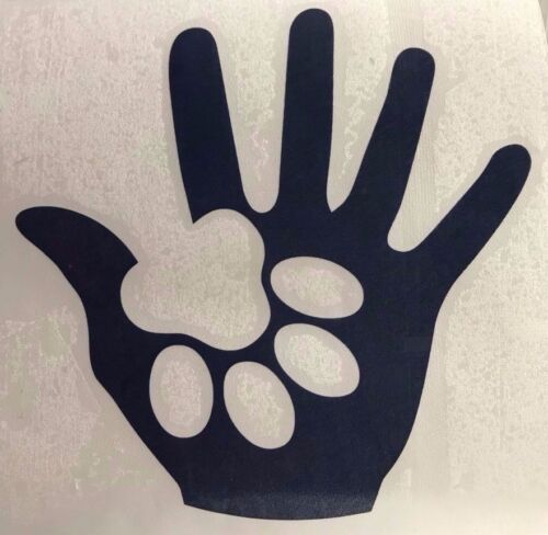 PawPrint Pet Love 4.5" 5.5" Hand Print Dog Rescue Animals CUSTOM TEXT AVAILABLE 