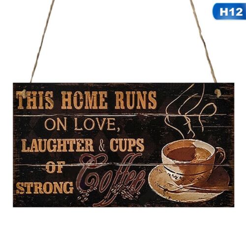 uk Hanging Coffee Plaque Funny Wall Present Wooden Sign Kitchen Coffee #UK lskn 