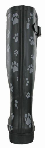 Tosh Wellington chien patte noir Tall Full Wellies Femme Originals Bottes d/'hiver