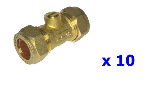 X10 15mm Brass Isolation Shut Off Valve Screwdriver Operated Ballofix *BULK BUY*