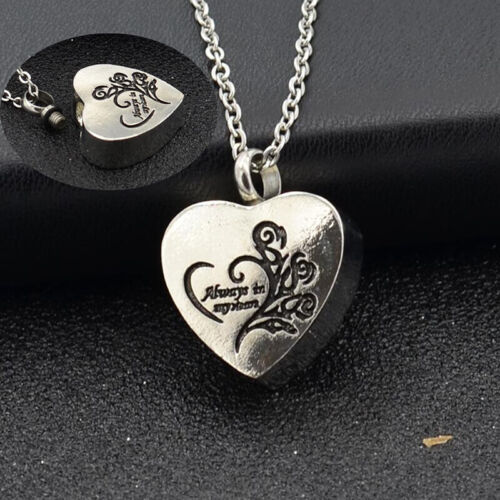 Cremation Jewelry Keepsake Memorial Pendant GRji Heart Urn Necklace for Ashes