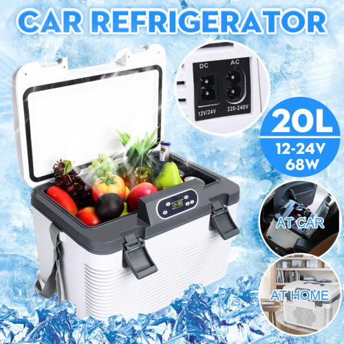 20L 12/24V Portable Car Home Refrigerator Double Cooler Heating Mini Fridge 220V 