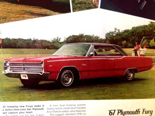 Details about  / 1967 Plymouth Fury Automobile Vintage Original Print Ad Red