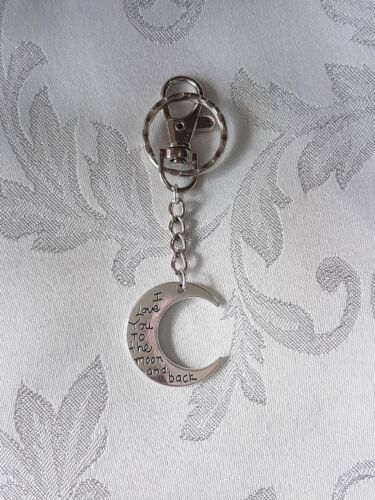 Dad Daddy Granddad Step Dad Fathers Day 'I love you to the moon & back' Key Ring 