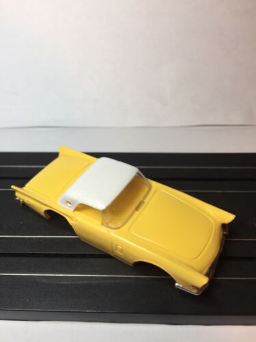 FITS 440X2 WIDEPAN CHASSIS TYCO YELLOW 1957 FORD THUNDERBIRD HO SLOT CAR BODY 