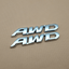 2xMetal Chrome AWD Letters Badge Trunk Fender Silver Car Emblem Sticker Decal