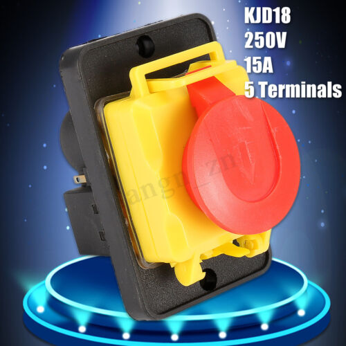 250V KJD18 5-Pin Switch Emergency Stop Button Terminal Machines With Dust * 