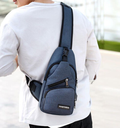 Men Canvas Travel Hiking Cross Body Messenger Shoulder Back pack Sling Chest Bag 
