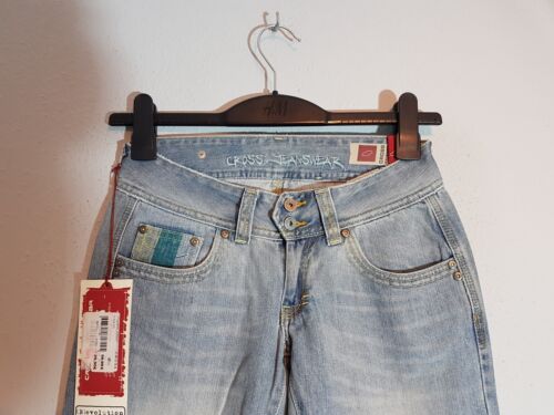 Cross señora cadera jeans h-480-005 más fácil de bota w25-w31 azul look usado nuevo
