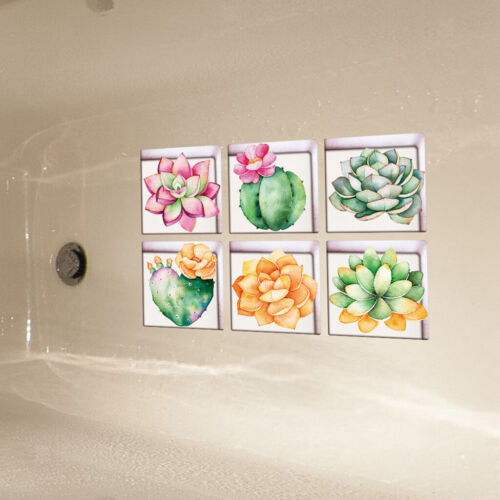 Adhesive Safety Treads for Bath Tubs Anti-slip Bath Tub Shower Stickers 6pcs 