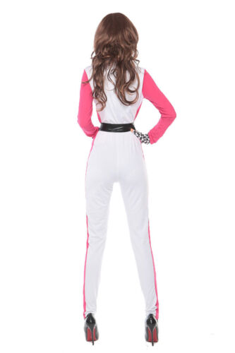 Miss Racer Racing Sport Driver Costume Super Car Grid Girl Fancy Dress Outfit 