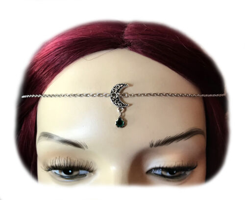 Details about  / Wiccan Pagan Crescent Moon Priestess Ritual Circlet Crown Headpiece Goth Jewelry