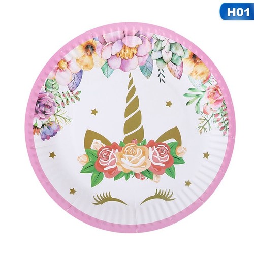 Pink Gold Unicorn Sparkle Birthday Party Tableware Decorations for Kids Girls US