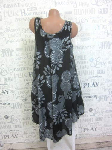 Nouveau Robe d/'été Hängerchen plage robe tunique IBIZA BOHO 42 44 46 Noir 705
