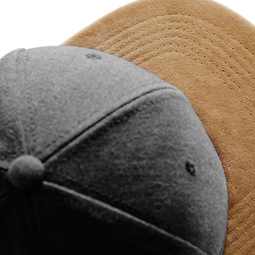 NEW PLAIN /'SUEDE PEAK/' SNAPBACK CLASSIC BASEBALL CAP HIP HOP ERA BLACK FLAT HAT