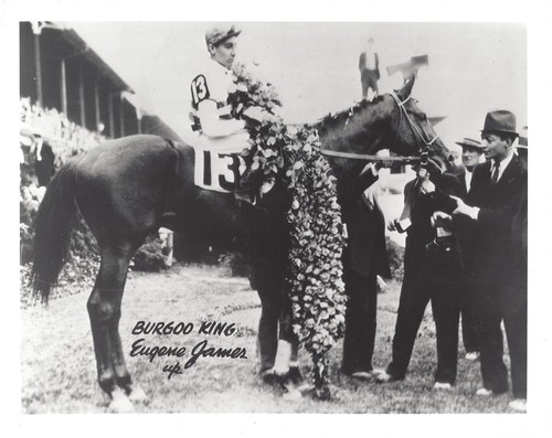 BURGOO KING 8X10 PHOTO HORSE RACING PICTURE JOCKEY EUGENE JAMES