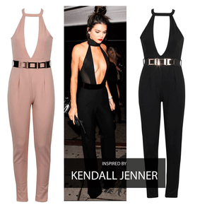 Donna Celebrity Kendall Jenner ispirato Deep scollato TUTINA Play Suit