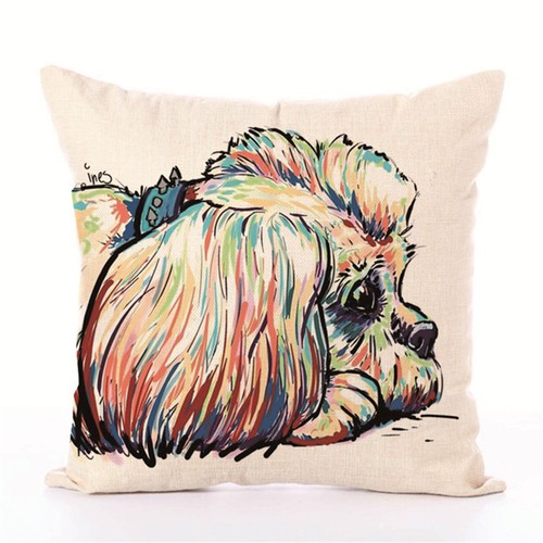 18/'/' Cute Pet Dog Pillow Case Poodle Border Collie Cushion Cover Home Sofa Decor