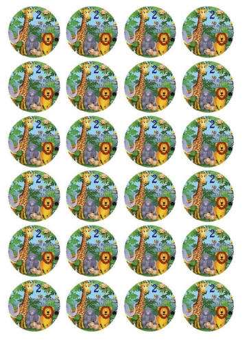 470 Tortenaufleger Dschungel Tiere Tortenbild Zuckerbild mit Wunschtext
