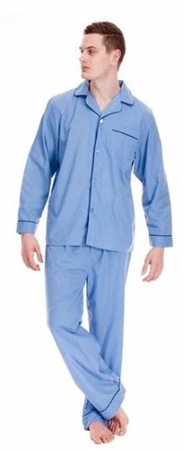 Mens Easy Care Polycotton Classic Long Pyjama Lounge Wear