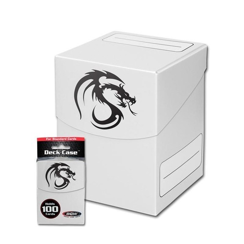 1x BCW GAMING LARGE DECK CASE WHITE Box Holds 100 Cards w//Divider 1-DCLG-WHI