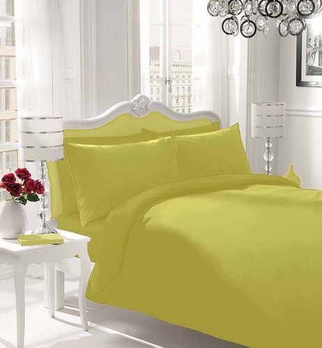 Plain Dyed Duvet Quilt Cover Bedding Set With Pillowcase Single Double King Size