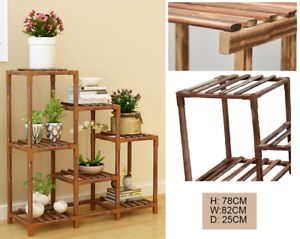 Details about   Wooden Decorative Shelving Pot Plant Display Shelf Wood Art Photo Frame Stand 