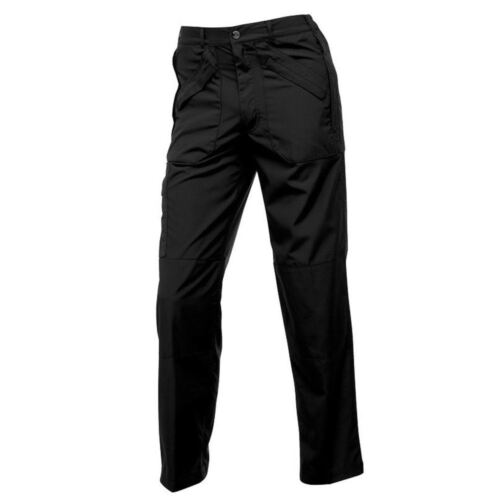 REGATTA Pour Homme Pantalon Action Randonnée Travail Léger Poche Zippée Pant Noir 