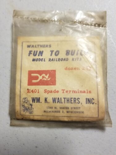 VINTAGE Walthers HO E401 Spade Terminals--12 in a Pack--SEALED PKG:NEW OLD STOCK 