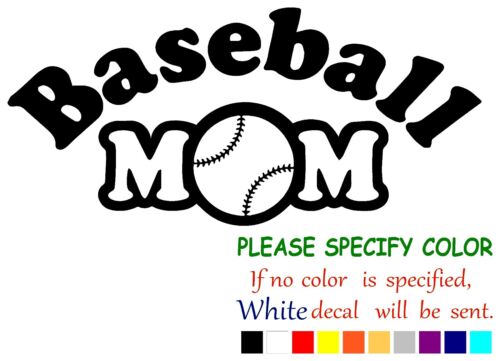 Baseball Mom Funny Vinyl Decal Sticker Car Window laptop tablet netbook 12" 