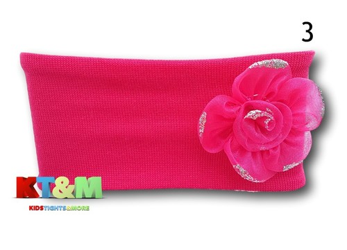 New Baby Toddler Girl Kids Glittery Flower Turban Headband Hair Band One Size