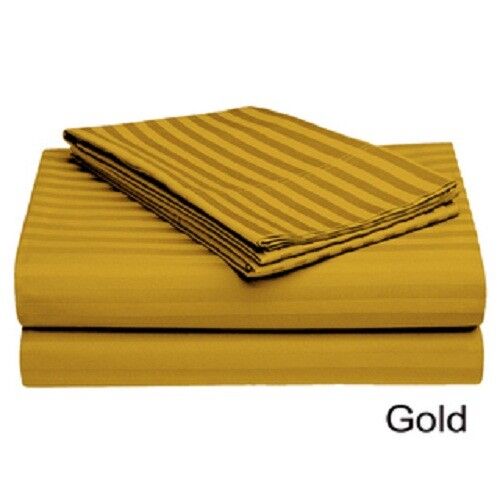 1200 Thread Count Egyptian Cotton Bed Sheet Set All Striped Colors & Sizes 