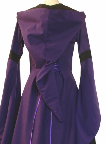 Medioevo Gothic CARNEVALE veste Abito Costume Josephine VIOLA-NERO xs-60