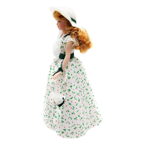 12 puppenhaus Miniatur Viktorianischen Figuren in Kleid Hut Mädchen 1