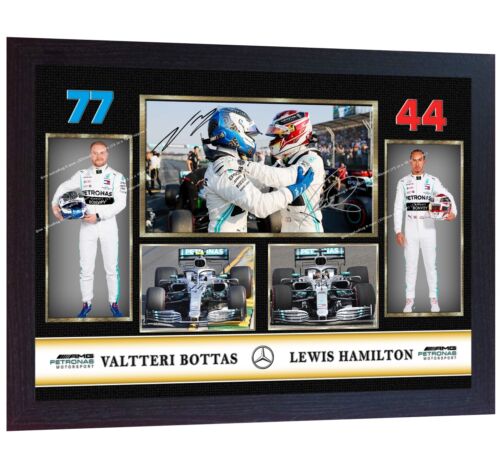 New Lewis Hamilton Valtteri Bottas signed autographed print photo F1 FRAMED 