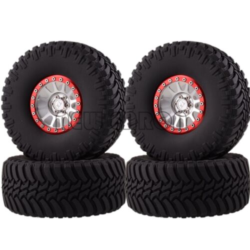 Details about  / SILVER-RED Aluminum 2.2/" Beadlock Wheels /& Super Swamper TIRES FOR 1//10 Crawler