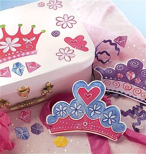 WALLIES PRINCESS DREAMS themed wall stickers 25 decals crown jewels tiara gems