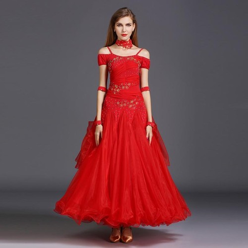 NEW Ballroom Competition Dance Dress Modern Waltz Tango Standard Dress #HB183
