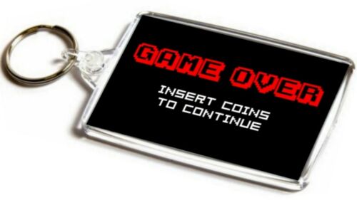 NEW Game Over Insert Coin Jumbo Keyring Arcade Retro Videogame Memorabilia 