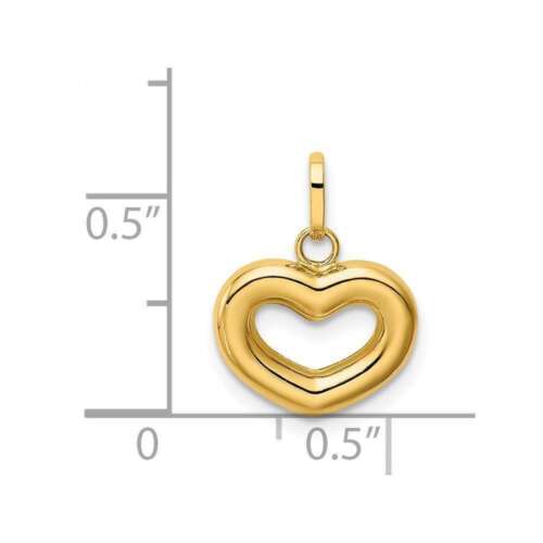 Details about  / Real 10kt Yellow Gold Polished Heart Charm Holder
