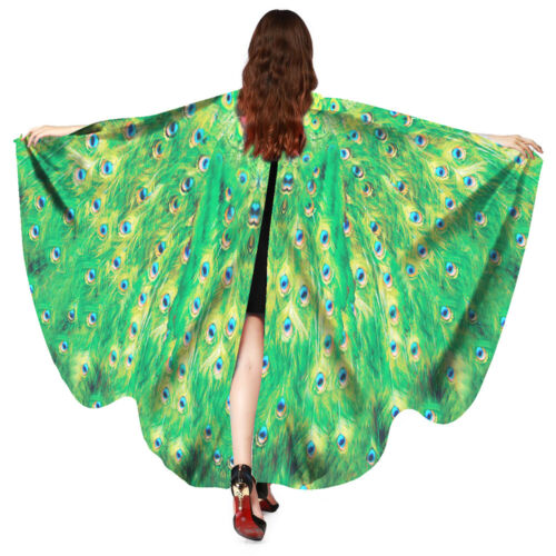 Butterfly Peacock Wings Cape Cloak Shawl Fairy Pixie Fancy Dress Halloween Party