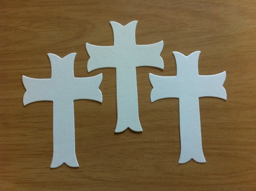 20 Shaped Cross Die Cuts ~ Cream